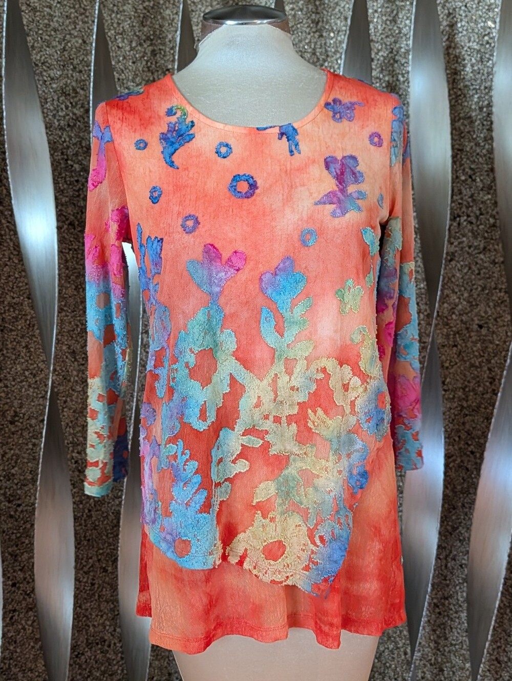 nwt SHANA APPAREL bright layered tunic M